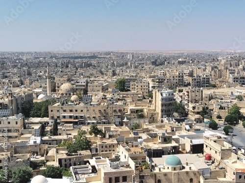 The Aleppo city view after war in Syria photo