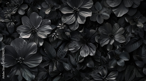 Monochrome Black Floral Design