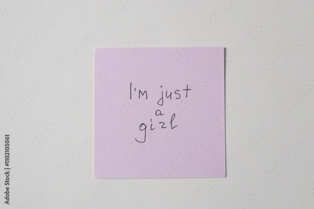 Handwritten pink note with Handwritten pink note with