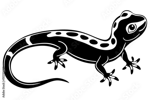 Gecko Silhouette Vector Art.