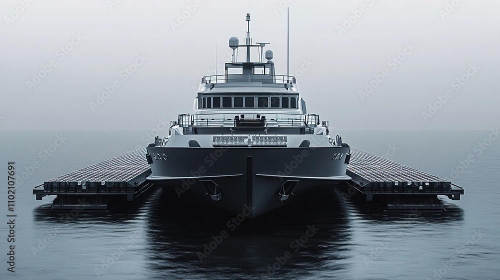 Naklejka premium 3D Render Boat Transport Concept