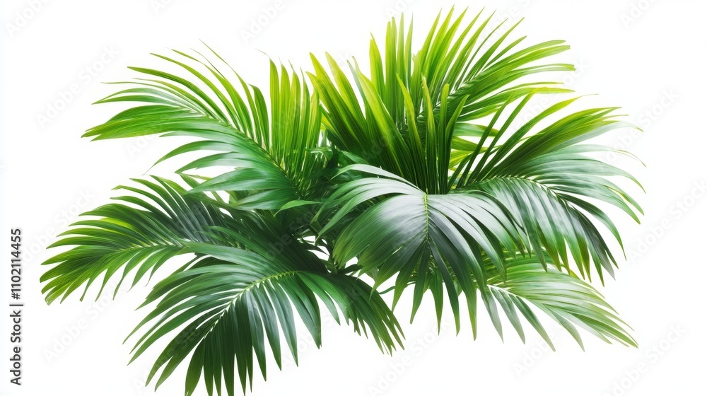 palm with green leaves isolated on white background palm with green leaves isolated on white background