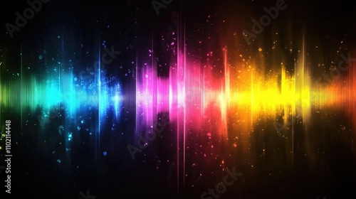 Rainbow Wave on Black Background