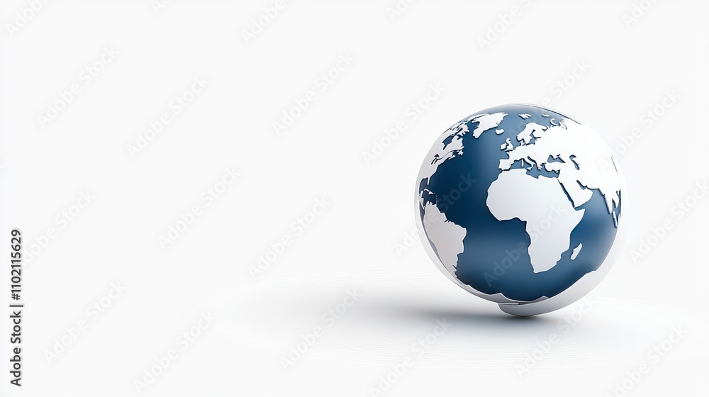 A Rotating Globe the Continents of Africa and Europe in Blue and White Colors A Rotating Globe the Continents of Africa and Europe in Blue and White Colors
