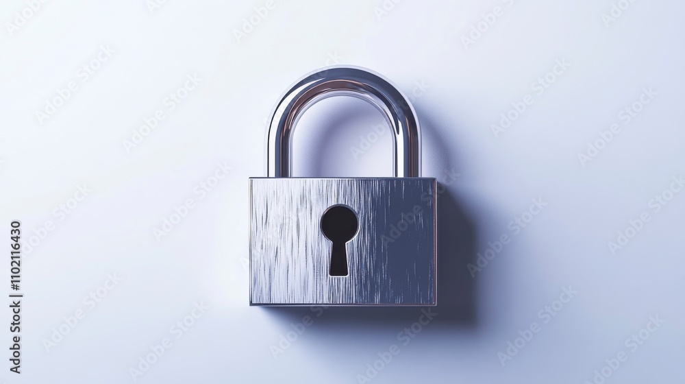 High-Quality Silver Padlock on Soft Background Symbolizing Security, Protection High-Quality Silver Padlock on Soft Background Symbolizing Security, Protection