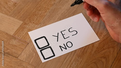 Blank voting card shows no vote. Public opinion opposes an idea or notion. Standing against the subject in review at a ballot
