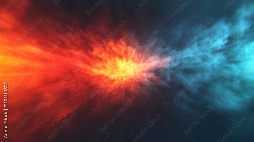 Radiant explosion of light and smoke, a dynamic display of energy visual spectacle Radiant explosion of light and smoke, a dynamic display of energy visual spectacle
