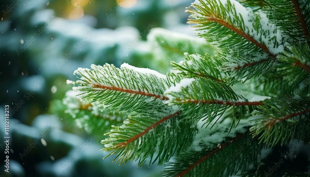 Snow-covered spruce branches. Winter background Snow-covered spruce branches. Winter background