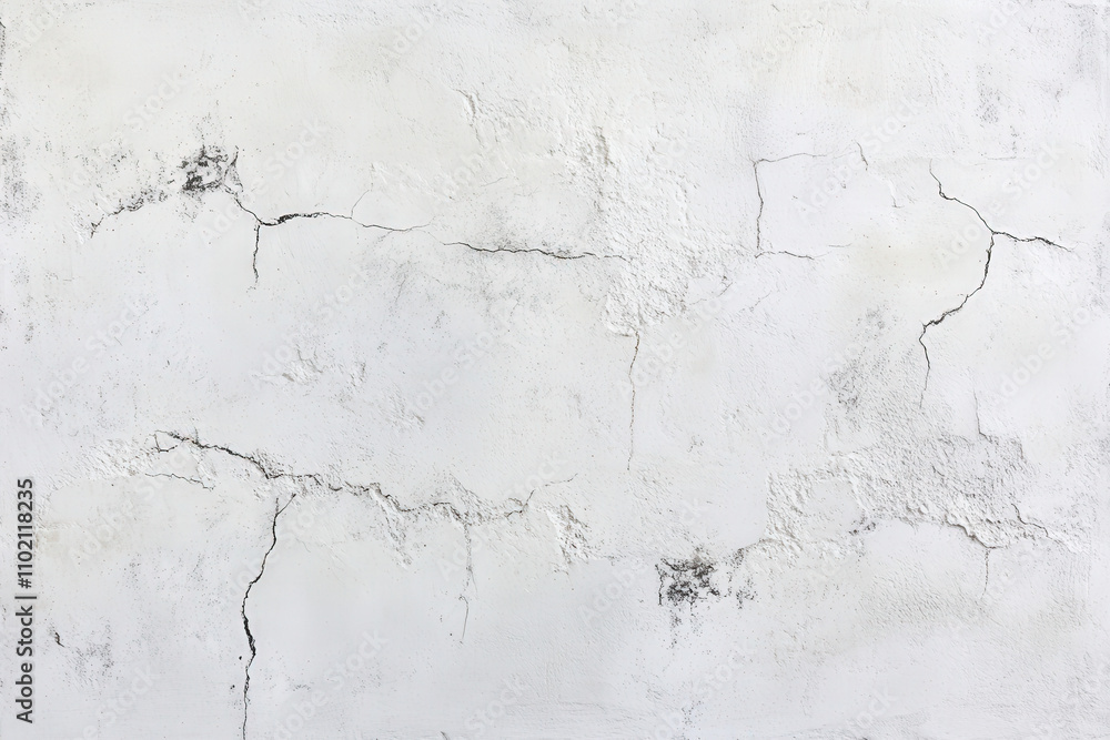Obraz premium Cracked White Plaster Wall Texture