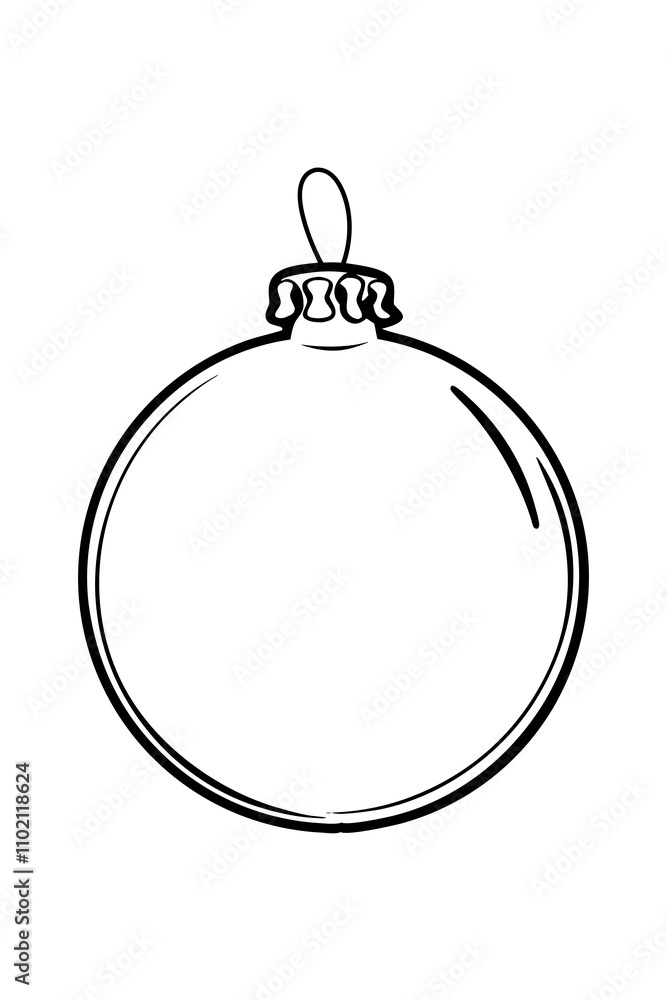 Christmas ball line art 2025 object festive white background Christmas ball line art 2025 object festive white background