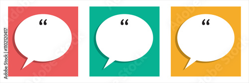 Speech Bubble Quote Template Set. Blank Speech Bubble Frame. Vector illustration. isolated on white background. EPS 10