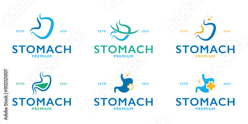 Set collection of stomach health care concept logo design template vector illustration