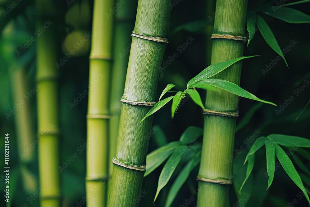 Fresh Green Bamboo Stalks in Nature Fresh Green Bamboo Stalks in Nature
