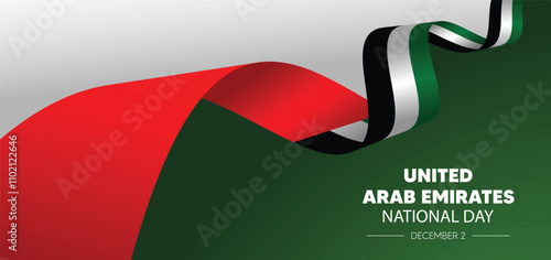 United Arab Emirates flag ribbon national day vector poster