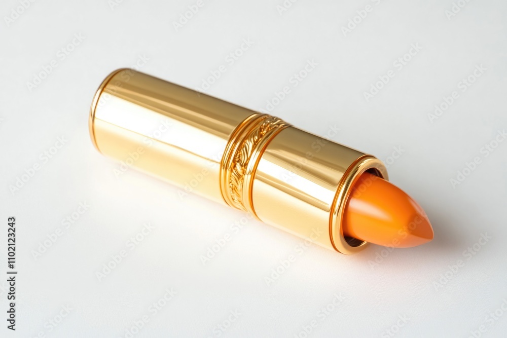 Orange Lipstick with Gold Rim Orange Lipstick with Gold Rim