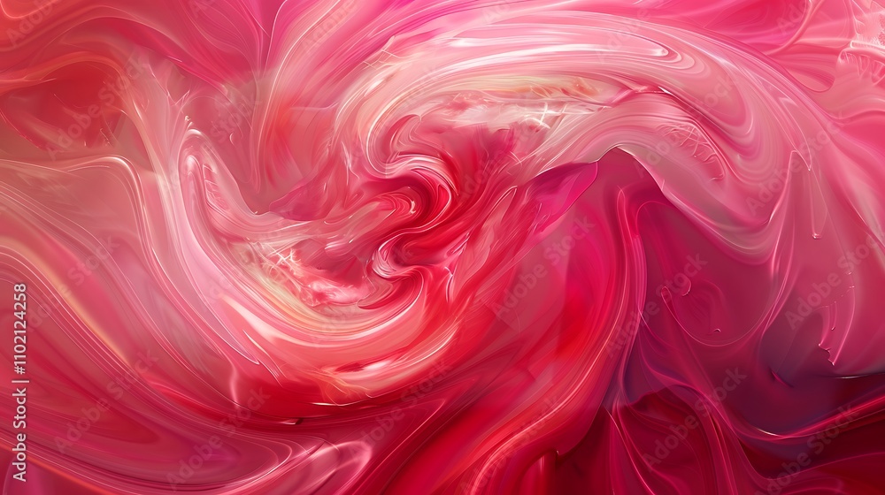 Fototapeta premium Abstract Swirling Red and Pink Liquid Background