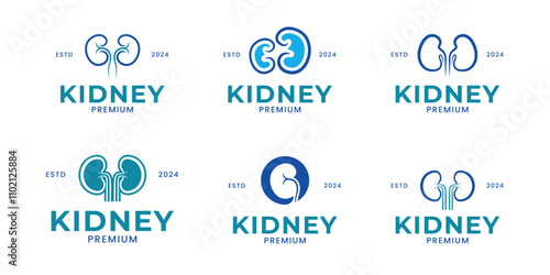 Set of kidney care medical logo design collection concept template vector illustration