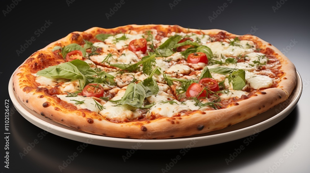 A pristine Pizza Margherita with fresh ingredients, isolated on a transparent background, showcasing the vibrant colors and textures of the classic Italian pizza. A pristine Pizza Margherita with fresh ingredients, isolated on a transparent background, showcasing the vibrant colors and textures of the classic Italian pizza.