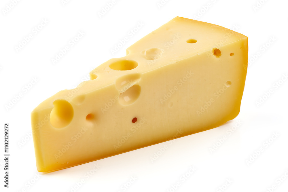 Maasdam cheese, isolated on white background. Maasdam cheese, isolated on white background.