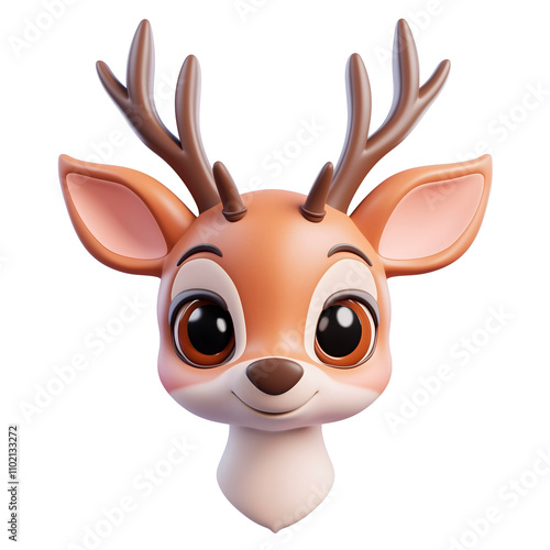 Wallpaper Mural 3d cute deer avatar 3d cartoon pet avatar cute animal face png smiling baby deer face Torontodigital.ca