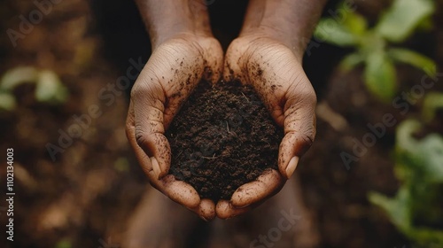 Wallpaper Mural Hands cupping dark, nutrient-rich soil, symbolizing a connection to the earth Torontodigital.ca