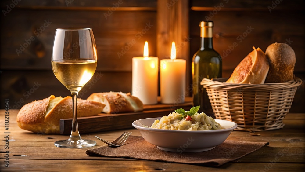 Romantic Dinner Table with Wine and Pasta Delight Romantic Dinner Table with Wine and Pasta Delight