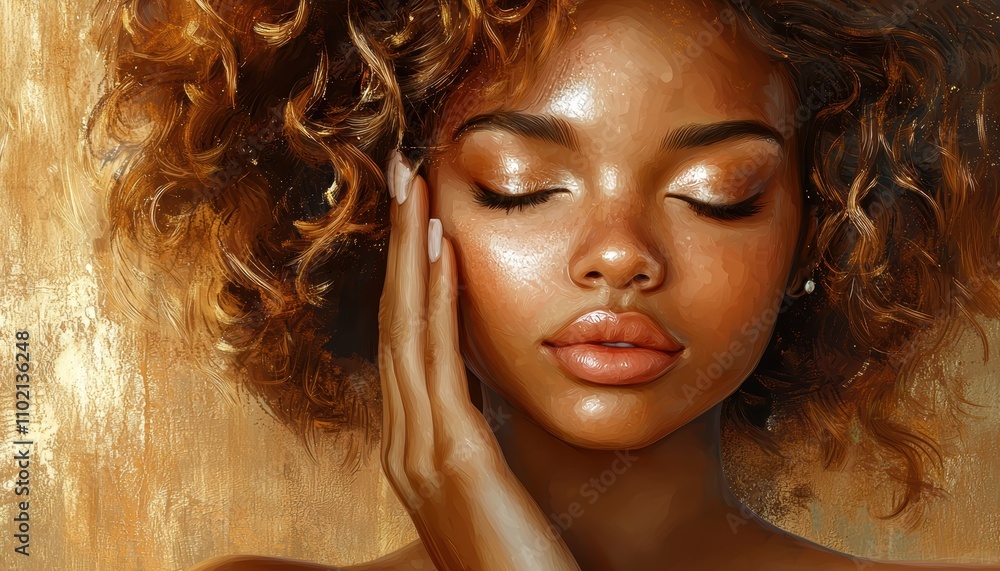 Flawless woman with radiant skin touching her face clean and modern design emphasizing skincare routines and natural beauty in soft light Flawless woman with radiant skin touching her face clean and modern design emphasizing skincare routines and natural beauty in soft light