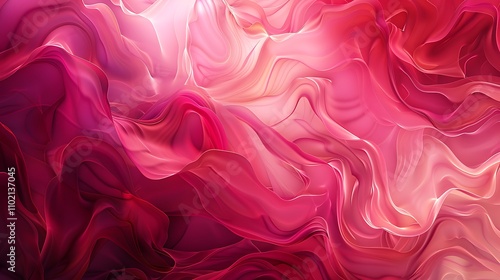 Abstract Pink and Red Swirling Waves