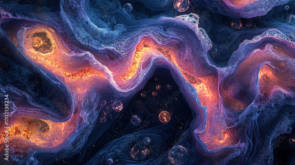 vibrant, abstract depiction of glowing, swirling patterns resembling cosmic waves and fiery textures, evoking sense of energy and movement vibrant, abstract depiction of glowing, swirling patterns resembling cosmic waves and fiery textures, evoking sense of energy and movement