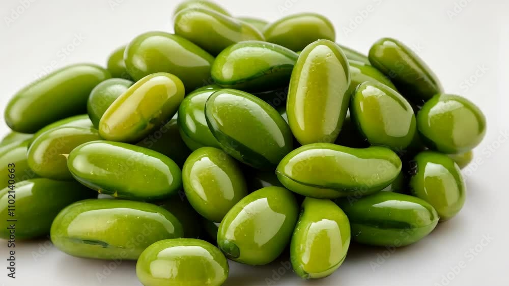 Fresh green beans piled together showcasing their vibrant color and smooth texture Fresh green beans piled together showcasing their vibrant color and smooth texture