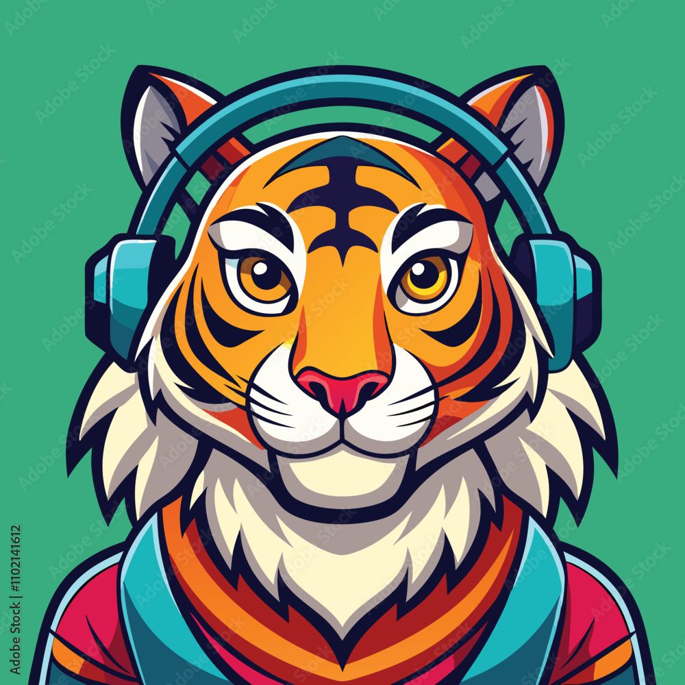 Obraz premium tiger silhouette vector illustration