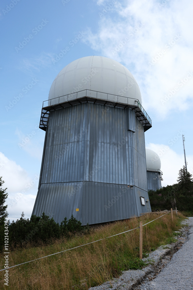 Radaranlagen auf dem Großer Arber, Bayerischer Wald, Bayern, Deutschland Radaranlagen auf dem Großer Arber, Bayerischer Wald, Bayern, Deutschland