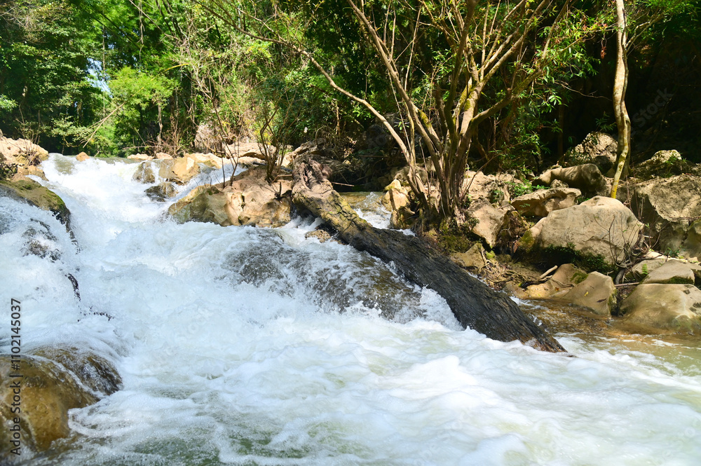 Fototapeta premium Beautiful Waterfall in Umphang Wildlife Sanctuary, Tak Province, Thailand