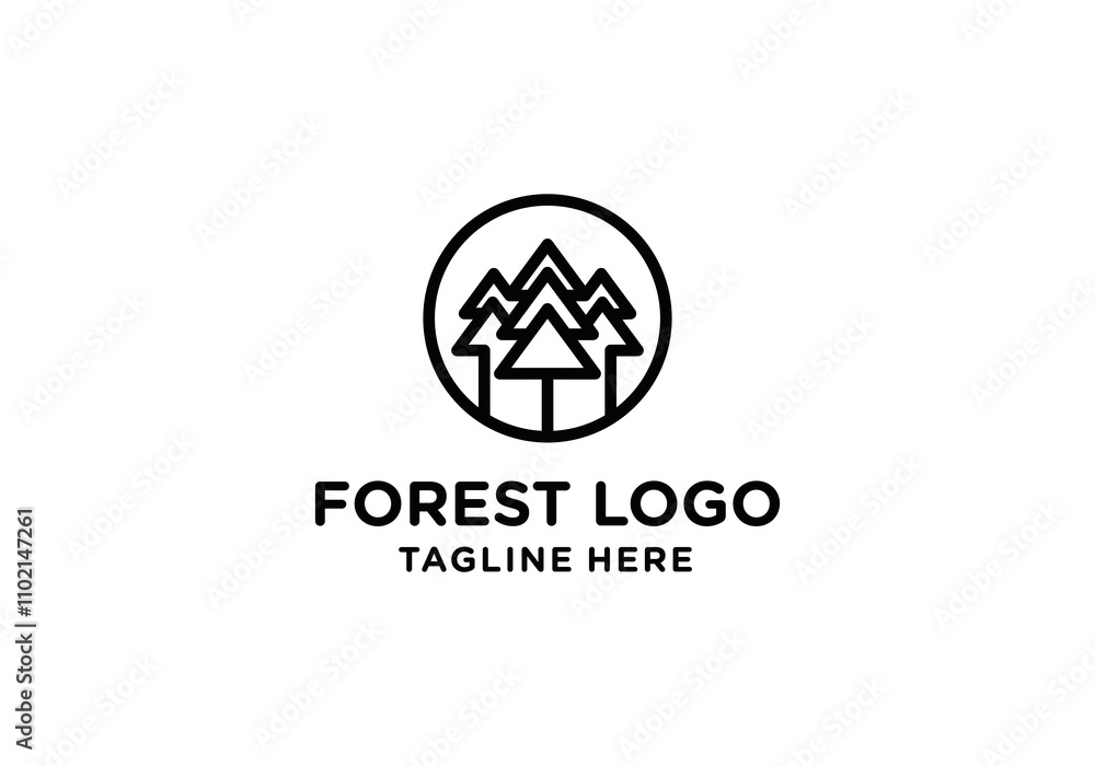 pine tree logo design vector with line design style.minimalist pine tree logo pine tree logo design vector with line design style.minimalist pine tree logo