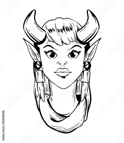 elf woman face drawing