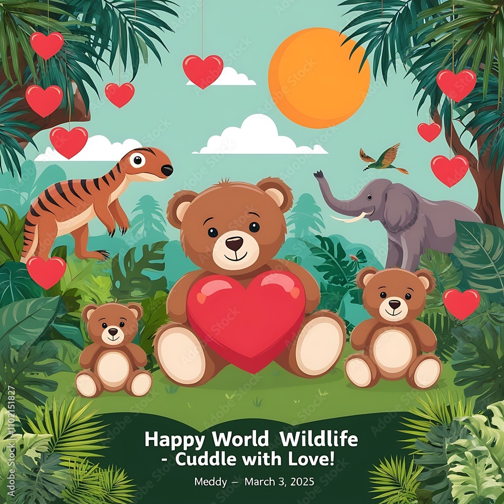 Happy World Wildlife Day Teddy Bears Cuddle With Love Happy World Wildlife Day Teddy Bears Cuddle With Love