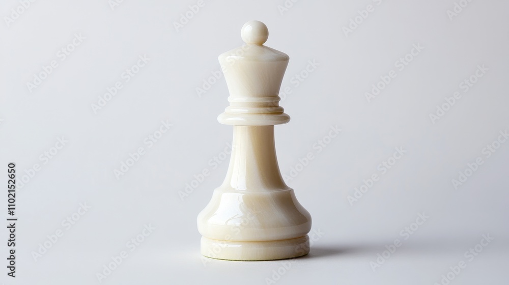 Serene White Bishop Chess Piece Against a Minimalist Background Serene White Bishop Chess Piece Against a Minimalist Background