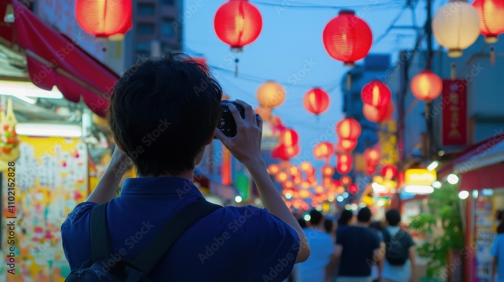 Obraz premium Exploring the Vibrant Colors of a Chinese Lantern Festival