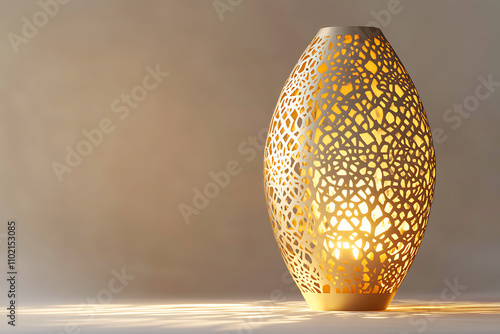 Islamic ramadan kareem celebration lantern with beautiful bokeh lights in the background.