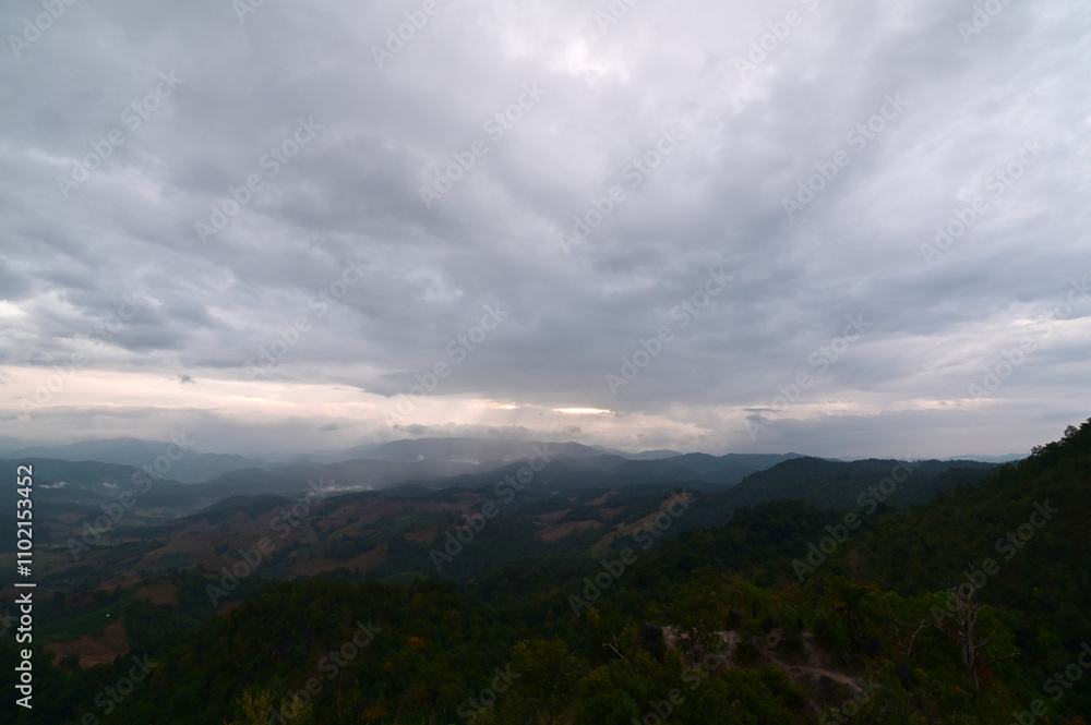 Doi Hua Mod Viewpoint Near Umphang Wildlife Sanctuary in Tak Province, Thailand Doi Hua Mod Viewpoint Near Umphang Wildlife Sanctuary in Tak Province, Thailand