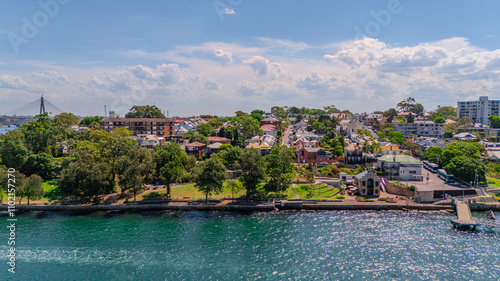 Photography Aerial View of Sydney Harbour Balmain Darling harbour Sydney CBD cockle Bay Whar