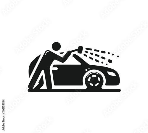 car wash logo icon black and white