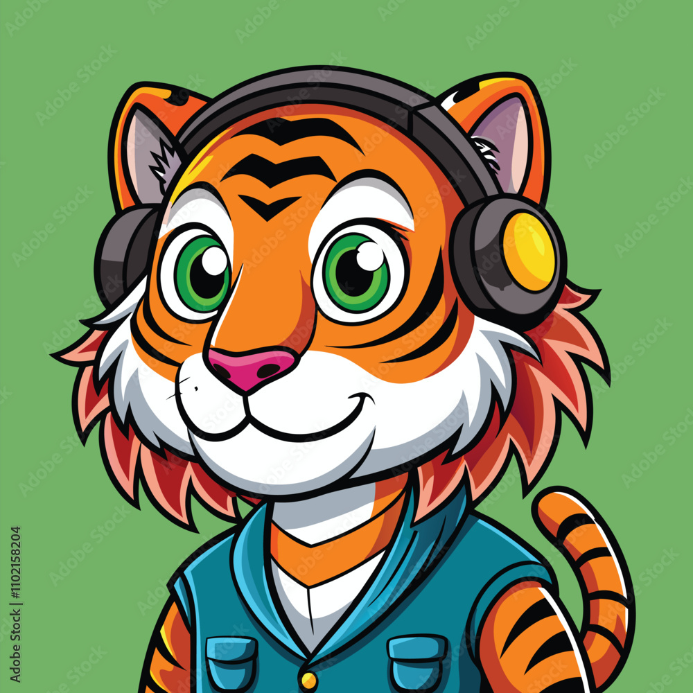 Naklejka premium tiger silhouette vector illustration 