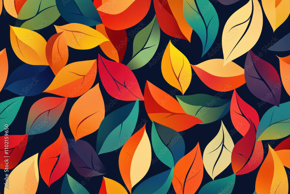 Vibrant Multicolored Leaves Design Vibrant Multicolored Leaves Design