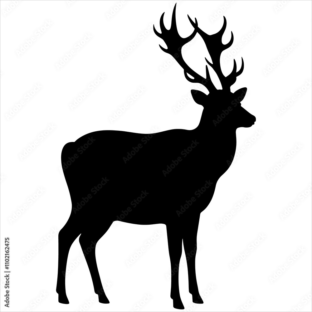 Obraz premium deer silhouette vector illustration