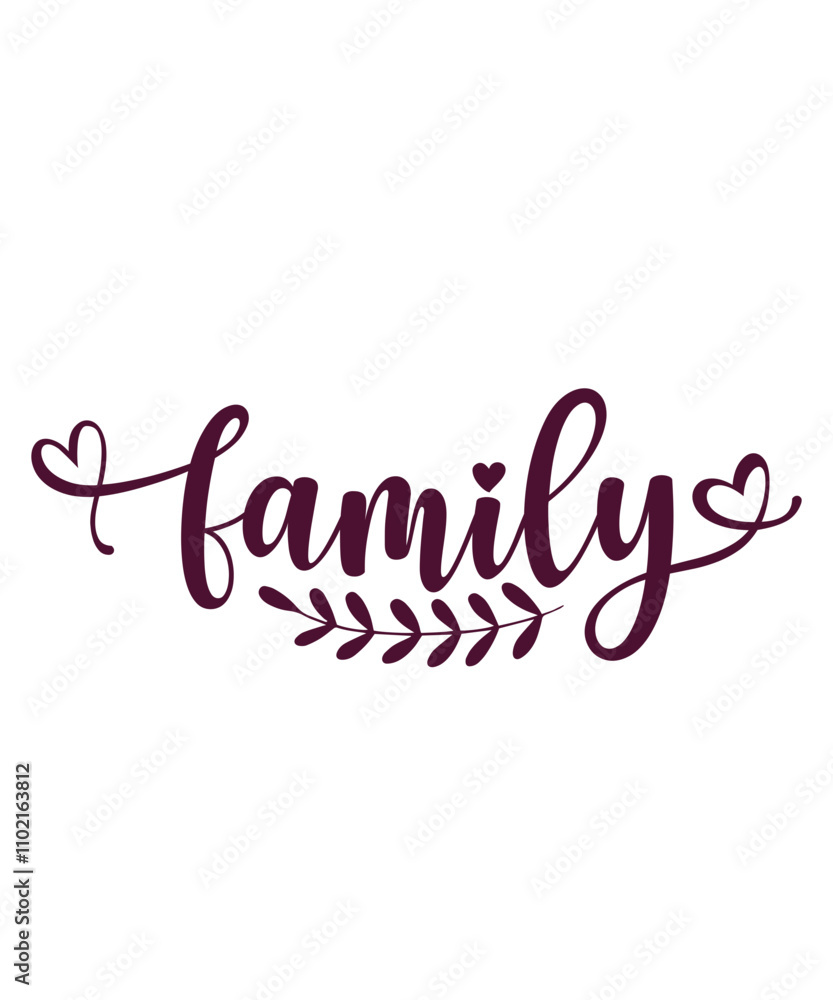 Fototapeta premium Family typography clip art design on plain white transparent isolated background for card, shirt, hoodie, sweatshirt, apparel, tag, mug, icon, poster or badge