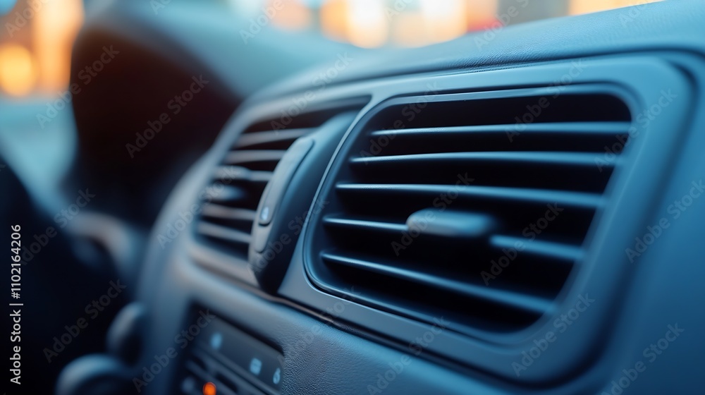 Detail of Car Air Vent in Elegant Modern Vehicle Interior : Generative AI Detail of Car Air Vent in Elegant Modern Vehicle Interior : Generative AI