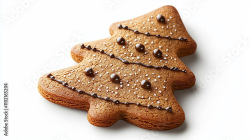 
biscoito em forma de árvore de gengibre isolado em fundo bra photo