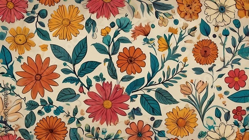 Wallpaper Mural seamless floral pattern Torontodigital.ca