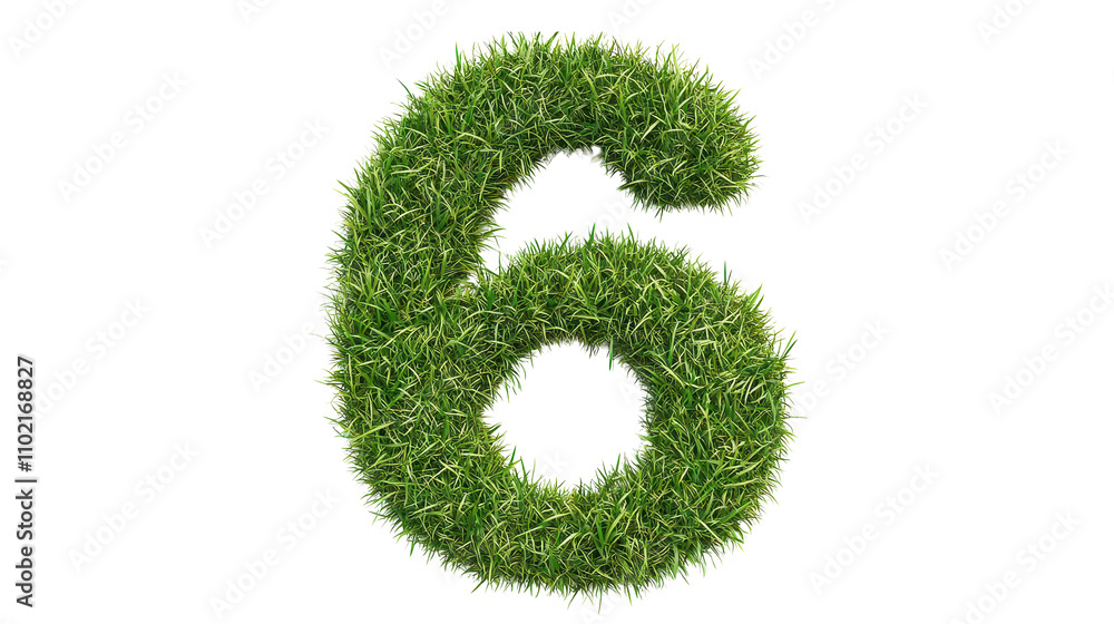 vibrant green number six made of grass, symbolizing nature and growth. Perfect for eco friendly themes vibrant green number six made of grass, symbolizing nature and growth. Perfect for eco friendly themes
